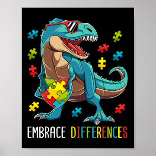 Dinosaur-Puzzleteil Autismus-Bewusstsein Für Junge Poster
