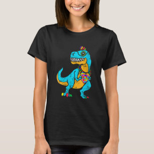 Dinosaur-Puzzleteil Autismus-Bewusstsein Junge Ki T-Shirt