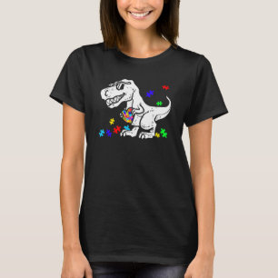 Dinosaur-Puzzleteil Autismus-Bewusstsein Jungen Ki T-Shirt