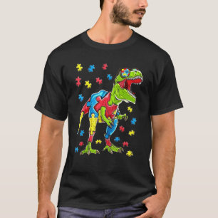 Dinosaur-Puzzleteil Autismus-Bewusstsein Jungen Ki T-Shirt