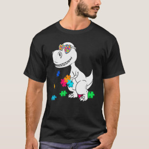 Dinosaur-Puzzleteil Autismus-Bewusstsein Jungen Ki T-Shirt