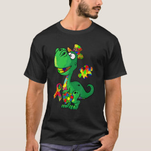 Dinosaur-Puzzleteil-Hoodie Autismus-Bewusstsein Ju T-Shirt