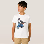 Dinosaur Raptor auf einem Scooter-T - Shirt (Vorne ganz)