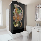 Dinosaur Raptor Jungle Art Duschvorhang (Beispiel)