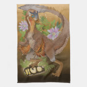 Dinosaur Raptor Jungle Art Geschirrtuch (Vertikal)