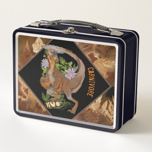 Dinosaur Raptor Jungle Art Metall Brotdose (Vorderseite)