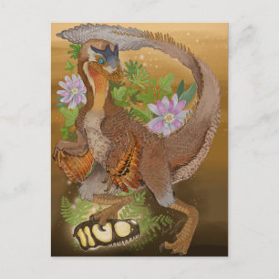 Dinosaur Raptor Jungle Art Postkarte