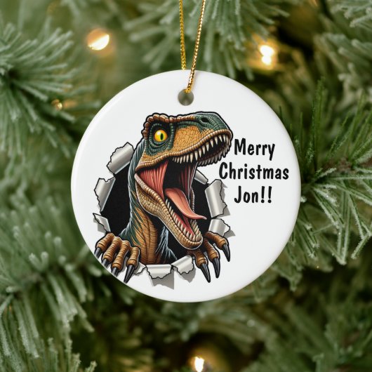 Dinosaur Raptor Keramik Ornament (Baum)