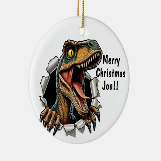 Dinosaur Raptor Keramik Ornament (Rechts)