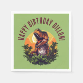 Dinosaur Rawr Birthday Paper Serviette