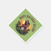 Dinosaur Rawr Birthday Paper Serviette (Ecke)