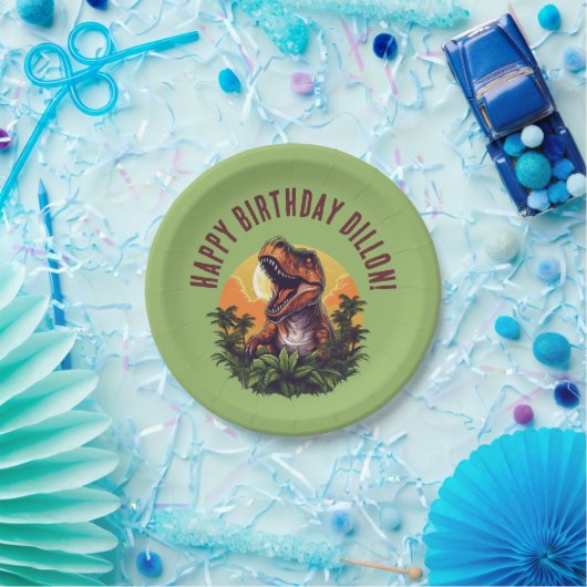 Dinosaur Rawr Birthday Pappteller (Party)