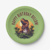Dinosaur Rawr Birthday Pappteller (Vorderseite)