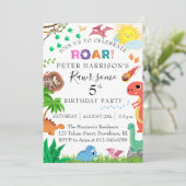 Dinosaur Rawr eine Geburtstagsparty Einladung (Stehend Vorderseite)
