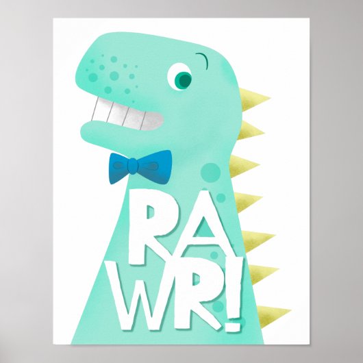 Dinosaur RAWR Kinderzimmer Kids Room Poster (Vorne)