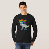 Dinosaur Rawr Pride Parade Gay & Lesbian Rainbow F T-Shirt (Vorne ganz)