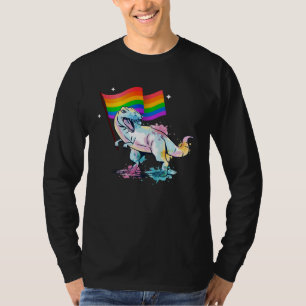Dinosaur Rawr Pride-Parade Schwul & Lesbisch Regen T-Shirt