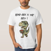 dinosaur, reading, book lover, cute nerdy T-Shirt (Vorderseite)