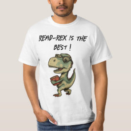 dinosaur, reading, book lover, cute nerdy T-Shirt