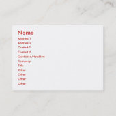 Dinosaur Red Visitenkarte (Rückseite)