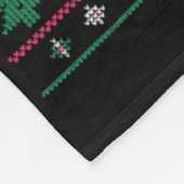 Dinosaur Reindeer Sleigh Ugly Christmas Fleecedecke (Ecke)