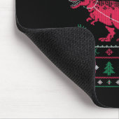 Dinosaur Reindeer Sleigh Ugly Christmas  Mousepad (Ecke)