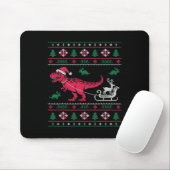 Dinosaur Reindeer Sleigh Ugly Christmas  Mousepad (Mit Mouse)