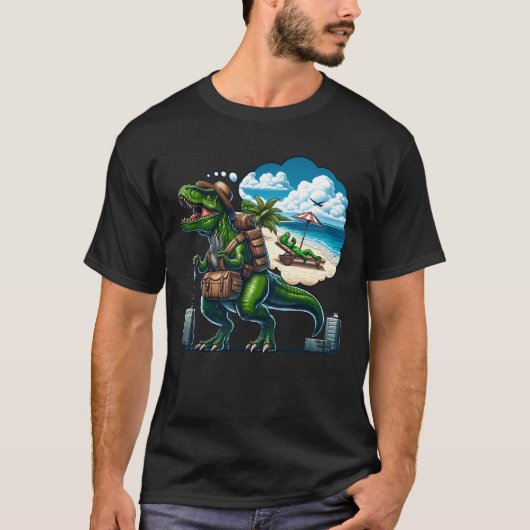 Dinosaur Reisende Reisen Meer T-Shirt (Vorderseite)