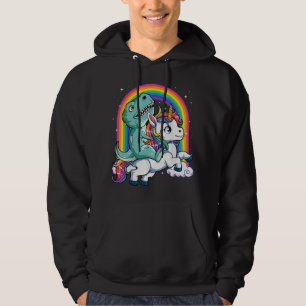Dinosaur reitendes Einhorn Lustiger T Rex Jungen M Hoodie
