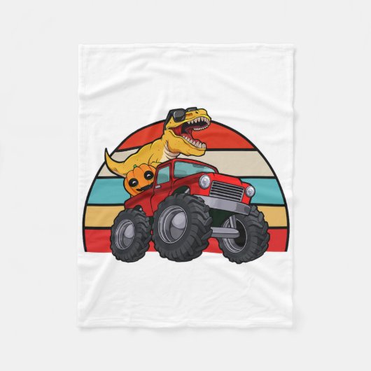 Dinosaur Reitmonster Truck Lazy Halloween Costu Fleecedecke (Vorderseite)