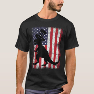 Dinosaur Rex 4. Juli Amerikanische Vintage Flaggen T-Shirt