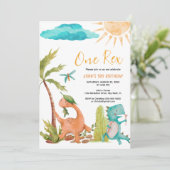 Dinosaur Rex Einladung zum Geburtstag (Stehend Vorderseite)