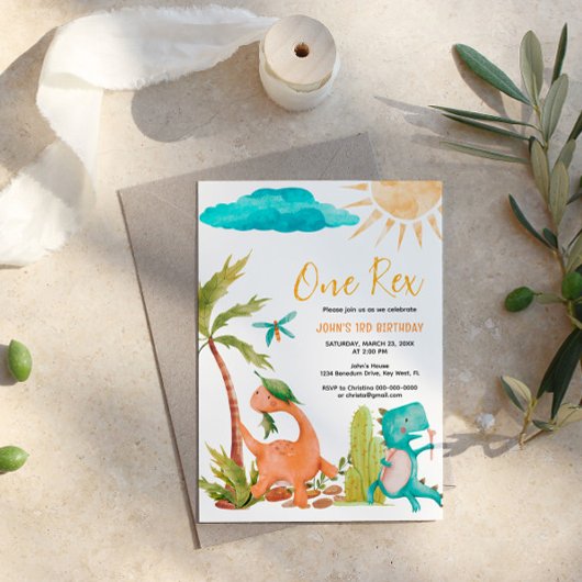Dinosaur Rex Einladung zum Geburtstag