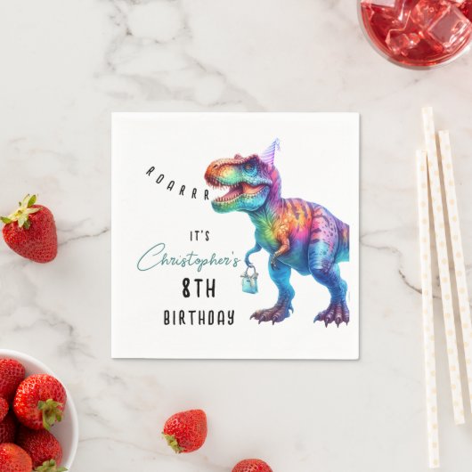 Dinosaur Rex Geburtstag Serviette (Beispiel)