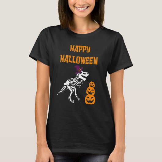 Dinosaur Rex Hexentrick oder Treat Halloween Costu T-Shirt (Vorderseite)