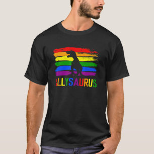 Dinosaur Rex Lgbt Gay Pride Flag Allysaurus Ally m T-Shirt