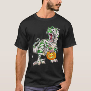 Dinosaur Rex Mummy Beängstigend Halloween Pumpkin T-Shirt