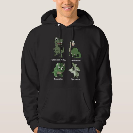 Dinosaur Rex Pterosauria Triceratops Brachiosaurus Hoodie (Vorderseite)