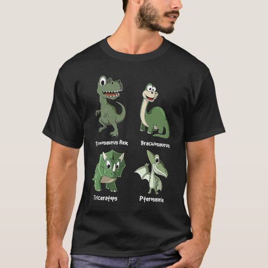 Dinosaur Rex Pterosauria Triceratops Brachiosaurus T-Shirt (Vorderseite)