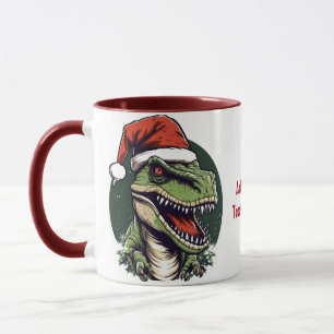 Dinosaur Rex Weihnachtsmannmütze Lustige Weihnacht Tasse