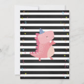 Dinosaur Roar Birthday Chalkboard Girls Dino Party Einladung (Rückseite)