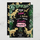 Dinosaur Roar Birthday Party Einladung (Vorne/Hinten)