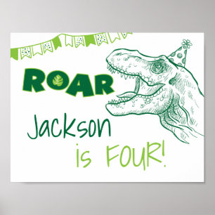 Dinosaur Roar Birthday Sign Poster
