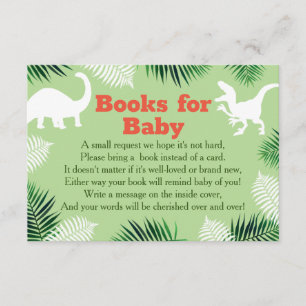 Dinosaur Roar Book Request Baby Dusche Begleitkarte