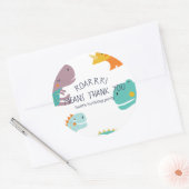 Dinosaur Roar Boys Birthday Blue Runder Aufkleber (Umschlag)