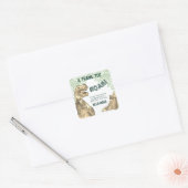 Dinosaur Roar Geburtstagsparty Danke Quadratischer Aufkleber (Umschlag)