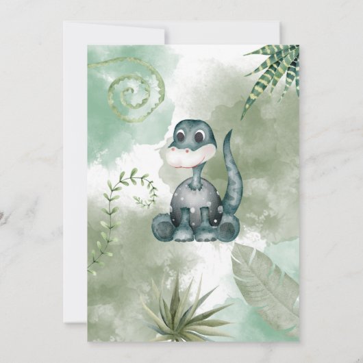 Dinosaur Roar Geburtstagsparty Einladung (Rückseite)