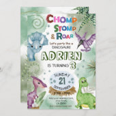 Dinosaur Roar Geburtstagsparty Einladung (Vorne/Hinten)