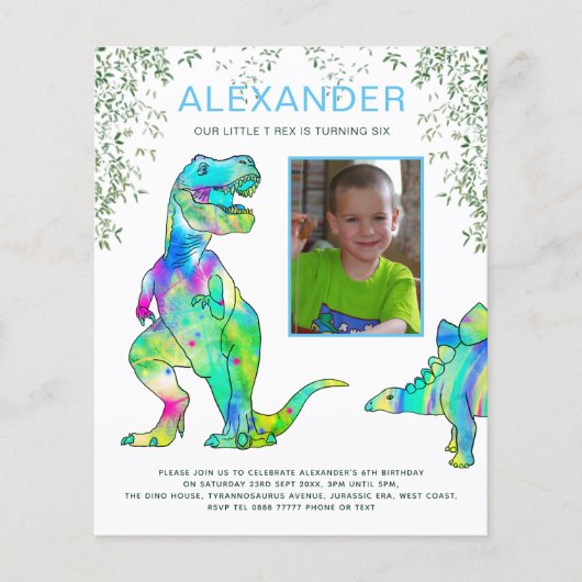 Dinosaur Roar Geburtstagsparty Einladung Flyer (Vorne)