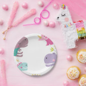 Dinosaur Roar Girls Geburtstag Lila Pappteller (Party)